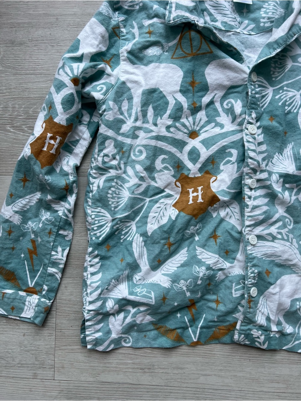 Warner Bros. Teal Green Woodland Animal Kids Pajama Set - Picture 7 of 8